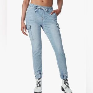 Almost Famous Light Wash Denim Cargo Joggers